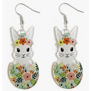 Acrylic easter bunny drop earrings